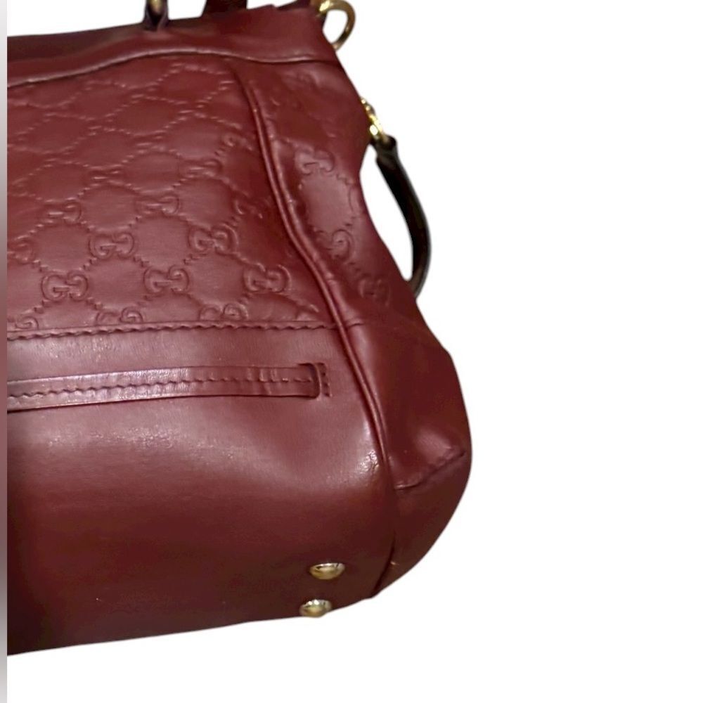 GUCCI Bordeaux Guccisima Leather Mayfair Princey 2way Satchel Auth Ex++ - Picture 8 of 13
